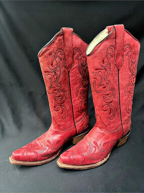 Circle G Women's Embroidered Western Boots US 7 M Red